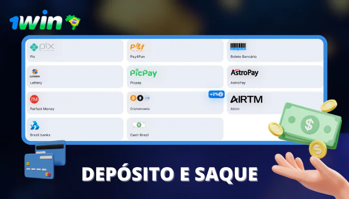 App 1win Depósito e saque