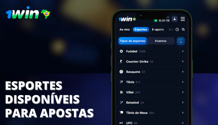 1win app Esportes disponíveis para apostas