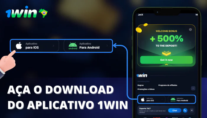 Etapa 1 registration Faça o download do app no site da 1win
