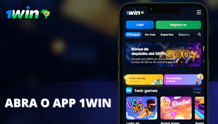 Etapa 1 retirada Abra o app 1win