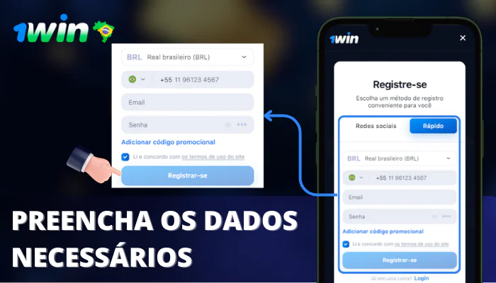 Etapa 3 bonuscode Prossiga para preencher o formulário de registro com os detalhes necessários