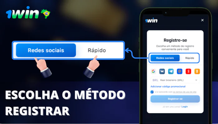 Etapa 3 registration Escolha o método pelo qual deseja se registrar