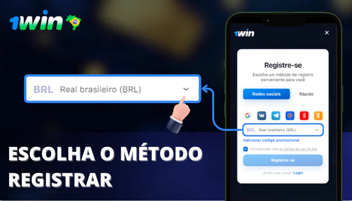 Etapa 4 registration Escolha a moeda de sua preferência