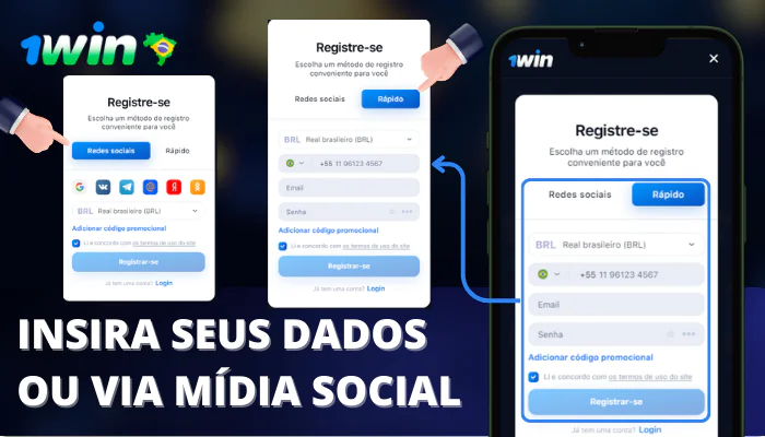 Etapa 5 registration Digite seu endereço de e-mail e crie uma senha forte ou usando as redes sociais