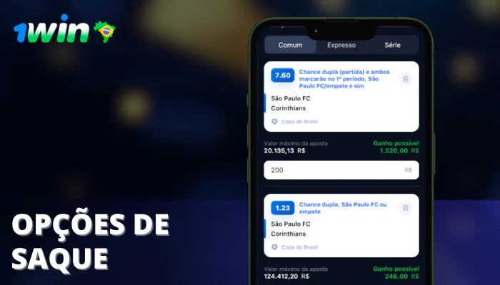 1win Opções de saque